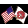 FIRE DEPARTMENT PIN USA MALTESE CROSS COMBO FLAG PIN